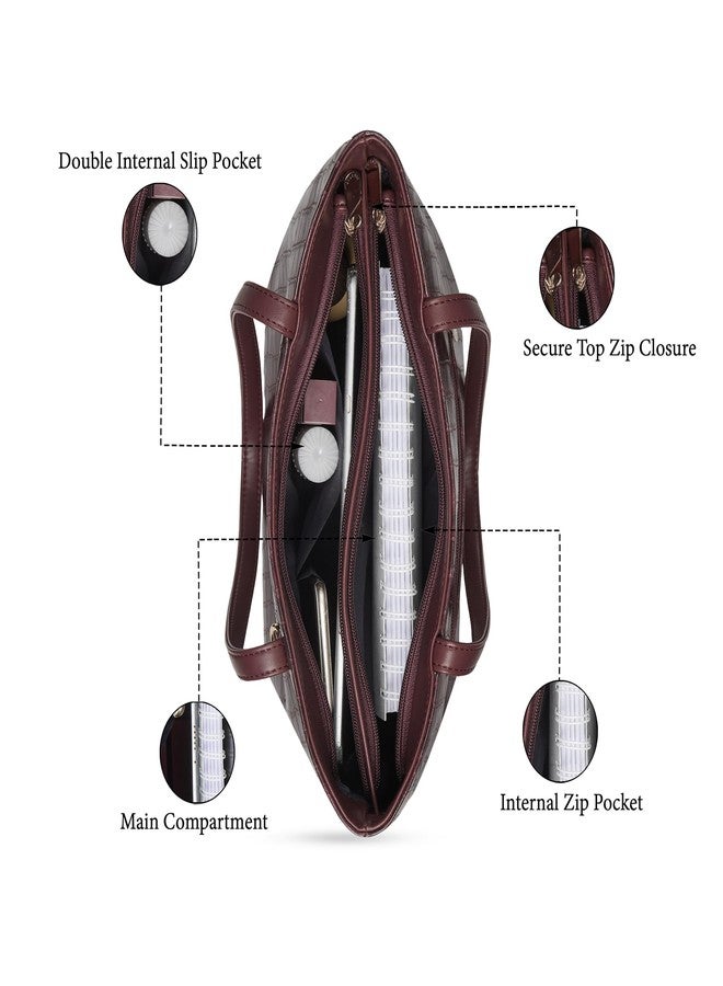 كابريس حقيبة كابريس تيسا متوسطة الحجم للنساء | تصميم أنيق ومتين ومتعدد الجيوب للعمل والسفر والتسوق | سعة كبيرة، أحزمة مريحة، مثالية للأجهزة اللوحية والأغراض الأساسية (لون أحمر كرزي) - Image 4